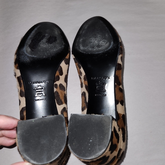 Margaux The Heel Leopard Print Hair Calf Upper Block Heels Size 39 Sz 8.5 - Picture 11 of 11
